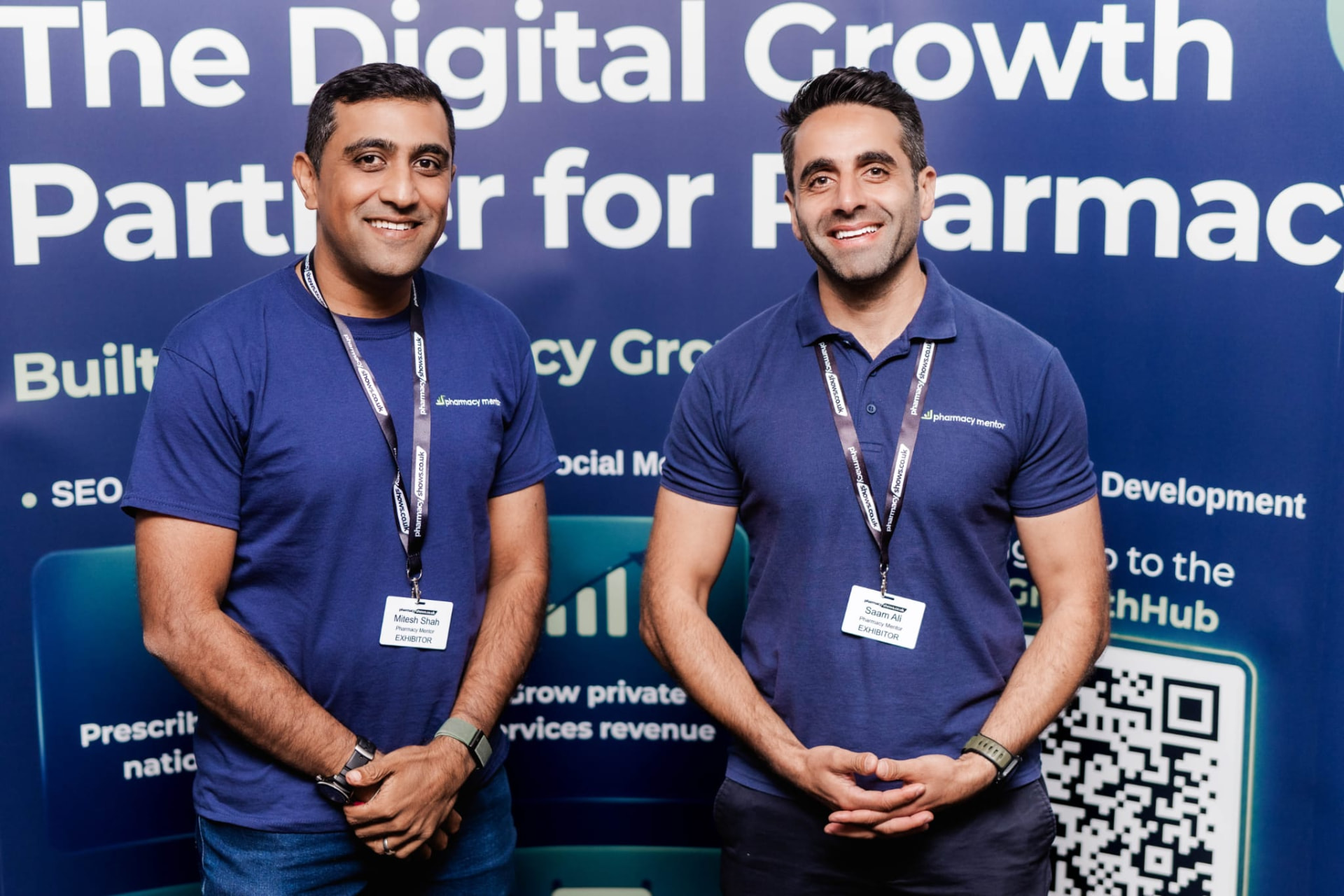 Saam Ali and Mitesh Shah of Pharmacy Mentor at their Pharmacy Shows stand